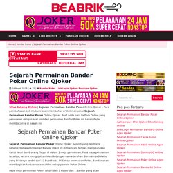 Sejarah Permainan Bandar Poker Online QJoker