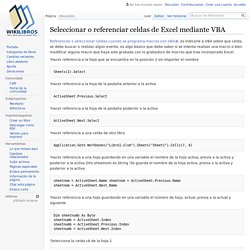 Seleccionar o referenciar celdas de Excel mediante VBA