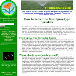 How to Select the Best Spray-type Sprinkler