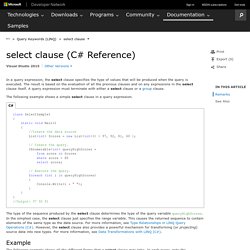 select clause (C# Reference)