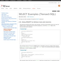 SELECT Examples (Transact-SQL)