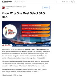 SAG RTA - 7 World-Class Registrar & Transfer Agent Services for Clients