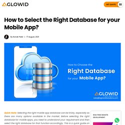 How to Select the Right Database for your Mobile App?