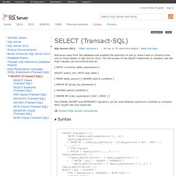 SELECT (Transact-SQL)