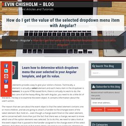How do I get the value of the selected dropdown menu item with Angular?
