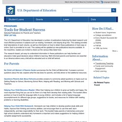 Tools for Student Success: Selected Publications for Parents and Teachers