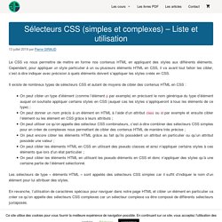Sélecteurs CSS (simples et complexes) - Liste et utilisation - Pierre Giraud