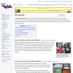 Tri sélectif - Vikidia, l’encyclopédie des 8-13 ans