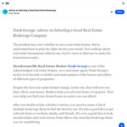 Advice on Selecting a Good Real Estate Brokerage on Behance