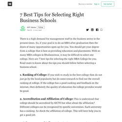 Best Tips for Selecting Right Business Schools