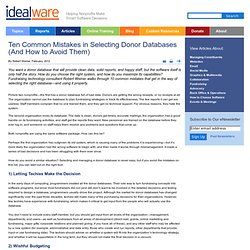 Ten Common Mistakes in Selecting Donor Databases (And How to Avoid Them)
