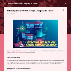 Selecting The Best Web Design Company In Dubai