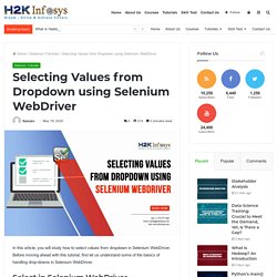 Selecting Values from Dropdown using Selenium WebDriver -