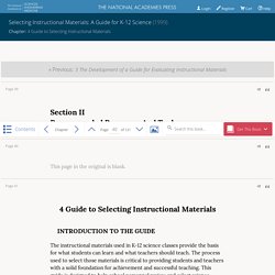 Selecting Instructional Materials: A Guide for K-12 Science