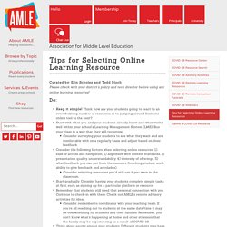 Tips for Selecting Online Learning Resources