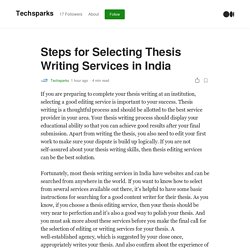 Steps for Selecting Thesis Writing Services in India