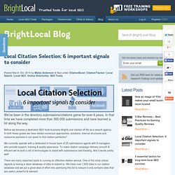6 Factors to consider when selecting local search citation sitesBrightLocal