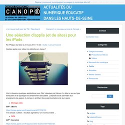 Une sélection d'applis (et de sites) pour les iPads - Actualités du Numérique Éducatif Hauts-de-Seine