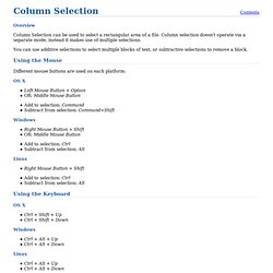 Column Selection - Sublime Text 2 Documentation