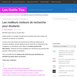 Une sélection des meilleurs moteurs de recherche pour étudiants.