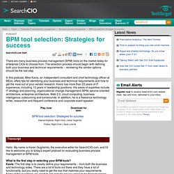 BPM tool selection: Strategies for success