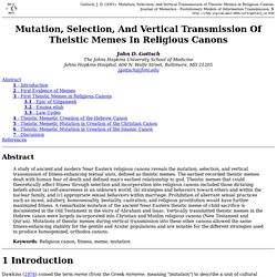 Mutation, Selection, and Vertical Transmission of Theistic Memes in Religious Canons