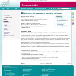 Sélectionner des ressources et les publier via Scoop it - Documentation