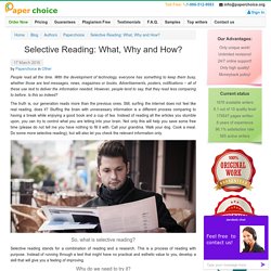 What is selective reading and how to practice it?