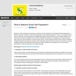 What is Selective School Test Preparation?