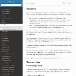 Selectors — Scrapy 0.17.0 documentation