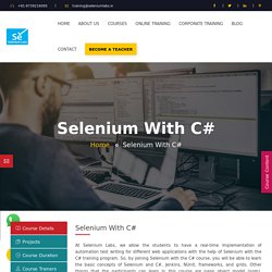 Selenium with C# Tutorial