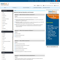 Selenium Interview Questions and Answers