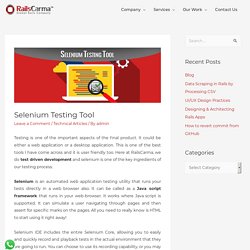 Selenium Testing Tool – RailsCarma Blog