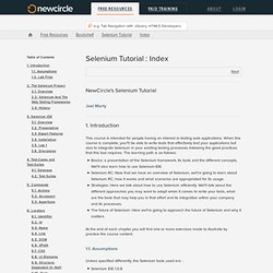 Selenium Tutorial : Index