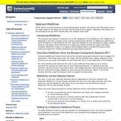 Selenium WebDriver — Selenium Documentation