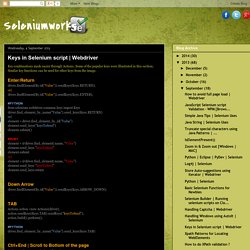 Seleniumworks: Keys in Selenium script