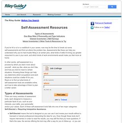 Self-Assessment: The Riley Guide