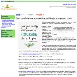Self Confidence Tips - beat self consciousness
