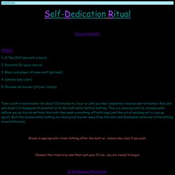 Self Dedication Ritual