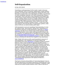 Self-Organization