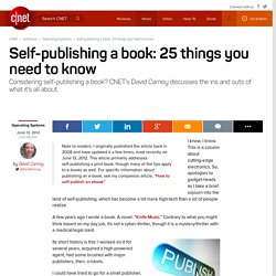 Self-publishing a book: 25 things you need to know