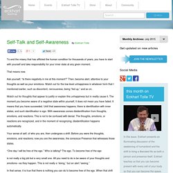 Self-Talk and Self-Awareness