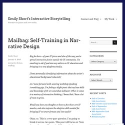 Self-Training in Narrative Design