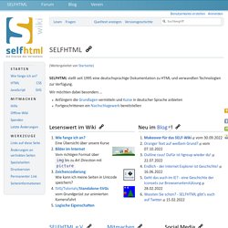 SELFHTML 8.1.2 (HTML-Dateien selbst erstellen)