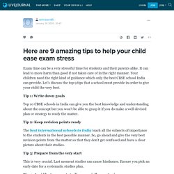 Here are 9 amazing tips to help your child ease exam stress: selinasen85 — LiveJournal