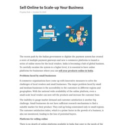 Sell Online to Scale-up Your Business