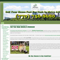 Sell Your Home Quickly In Kennesaw - Sell Your House Fast For Cash