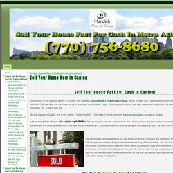 Sell Your Home Now In Canton - Sell Your House Fast For Cash