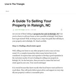 A Guide To Selling Your Property in Raleigh, NC