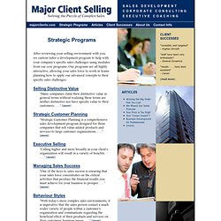 Major Client Selling: Strategic Programs